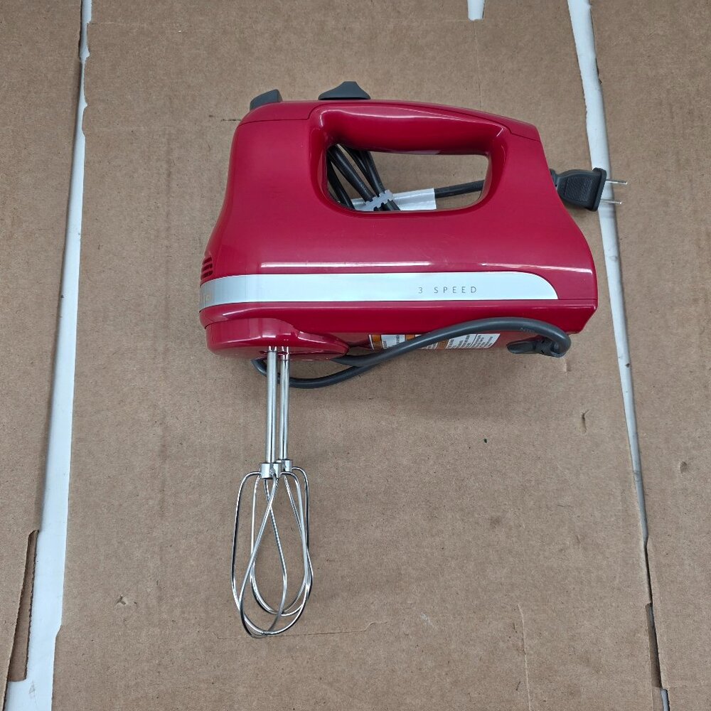 KitchenAid KHM312ER 3 Speed Red Hand Mixer-Tested/Working